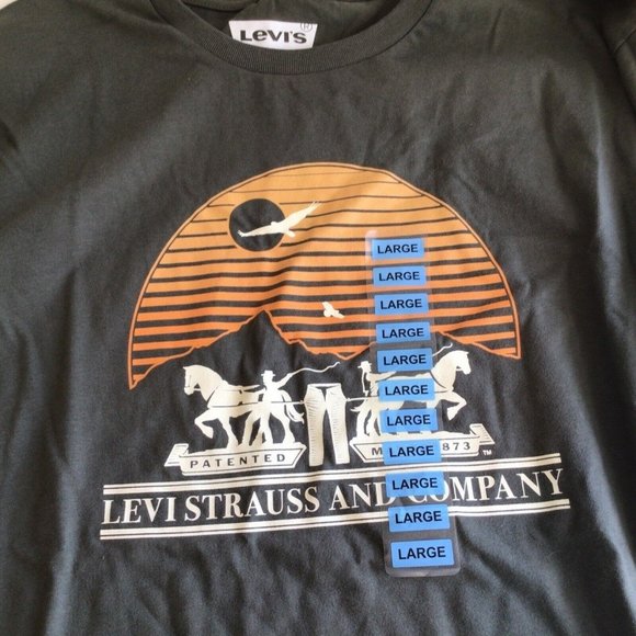 Levis Men Long Sleeve T Shirt Graphic Print Classic Fit Casual Surplus Green L - Picture 5 of 7